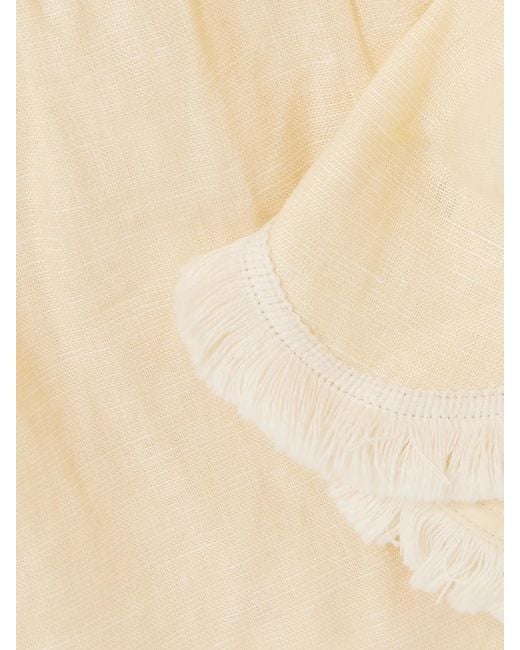 Posse Natural Essie Fringed Linen Maxi Dress