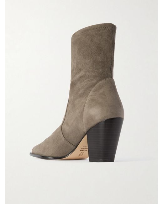 Stuart Weitzman White Jolene Suede Ankle Boots