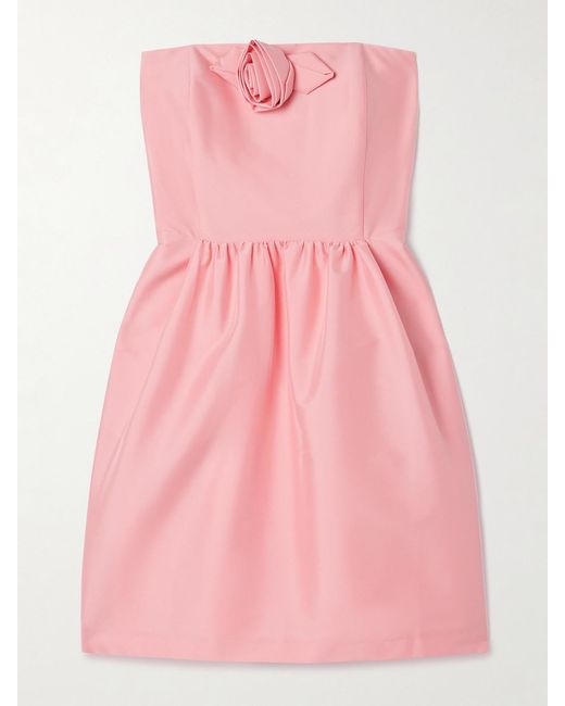 BERNADETTE Pink Lena Embellished Taffeta Mini Dress