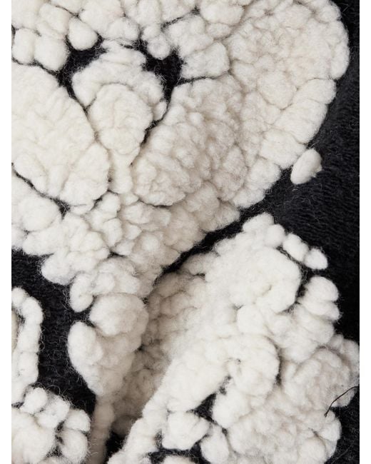 Farm Rio Black Doppelreihige Jacke Aus Fleece Mit Jacquard-Muster