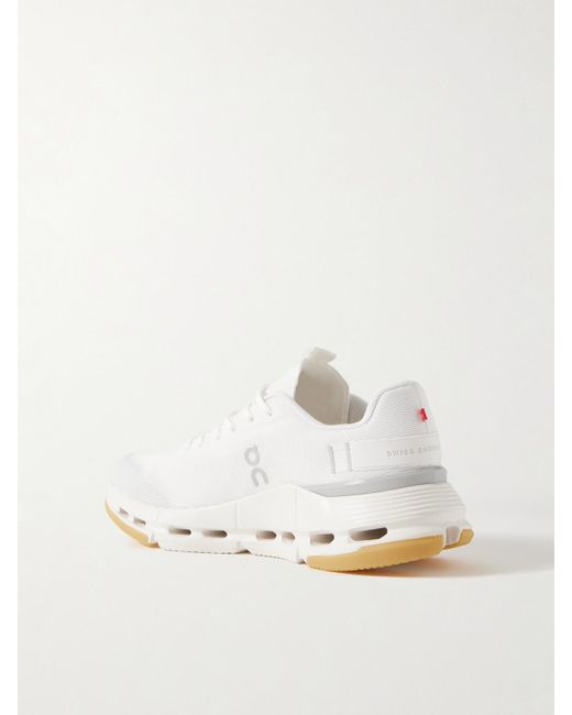 On Shoes White Cloudnova Form 2 Felt And Rubber-Trimmed Mesh Sneakers
