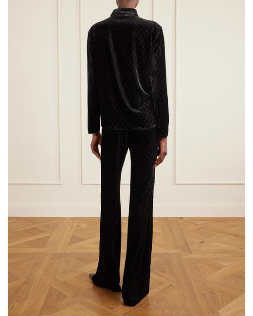 Gucci Black Devoré-Velvet Shirt