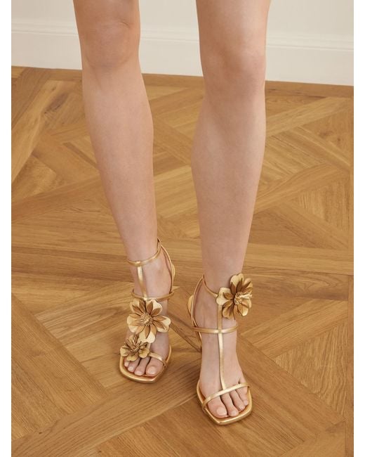 Zimmermann Natural Belara Metallic-Leather Sandals