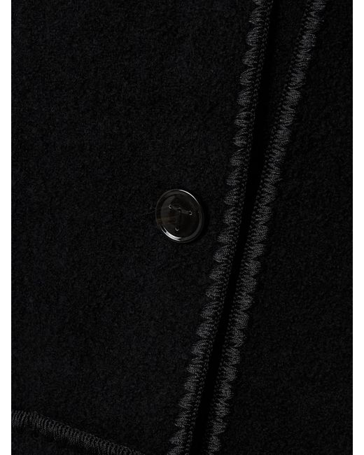 Totême  Black Jacke Aus Bouclé Aus Einer Wollmischung Mit Fransen