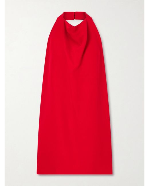 Valentino Garavani Red Draped Silk-Cady Mini Dress