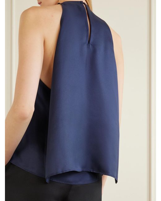 Loulou de Saison Blue Cape Silk-Twill Blouse