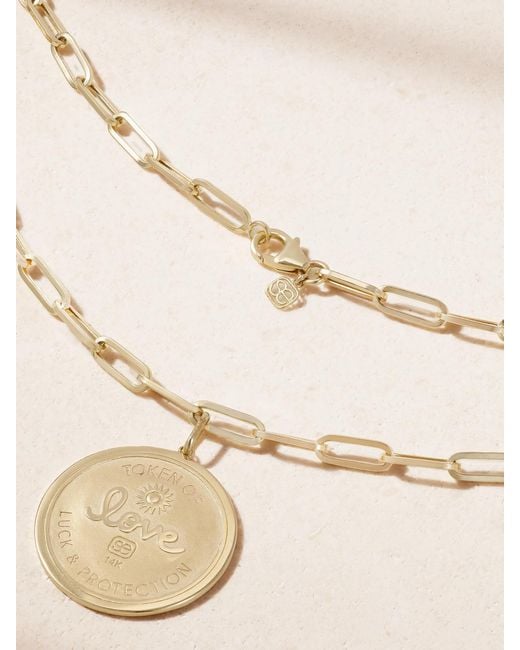 Sydney Evan Natural Evil Eye Luck Coin 14-Karat Diamond Necklace
