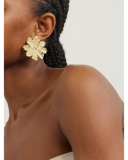 YSSO Metallic Anemone-Plated Earrings