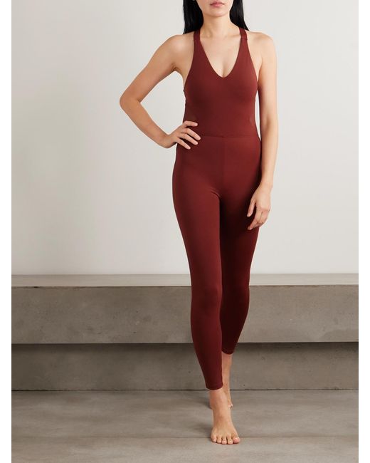 Eres Red Graham Tulle-Trimmed Stretch-Jersey Jumpsuit