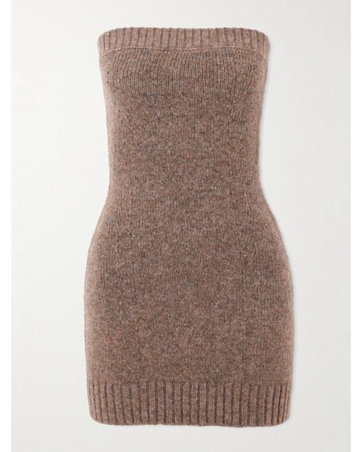 Cult Gaia Brown Holland Wool-Blend Mini Dress