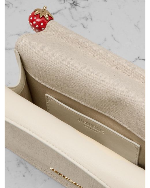 Jacquemus Natural Pochette Kleine Clutch Aus Canvas Mit Lederbesätzen Und Verzierung