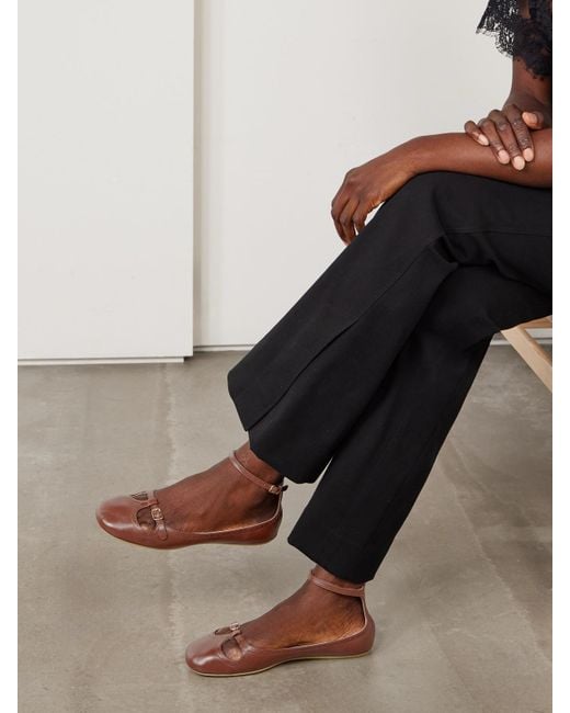 Chloé Pink Misty Laser-Cut Leather Ballet Flats