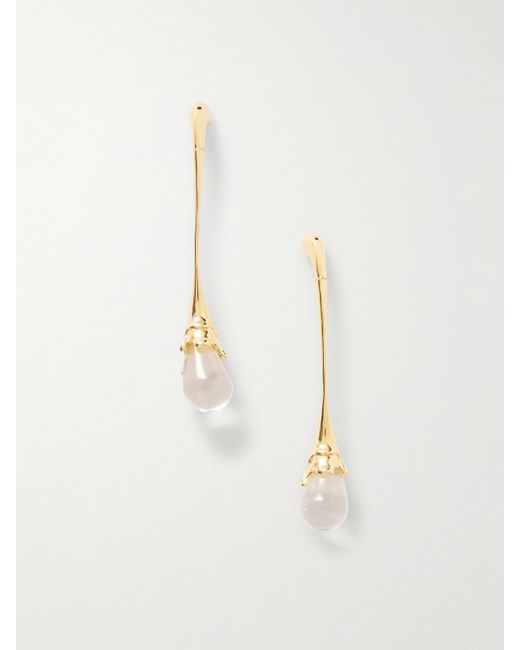 Bottega Veneta White Tone Quartz Earrings