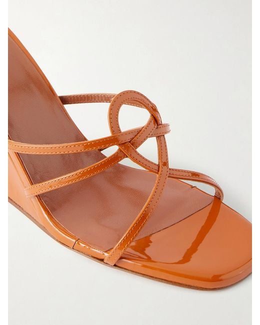 Maryam Nassir Zadeh Brown 70 Opera Leather Wedge Sandals