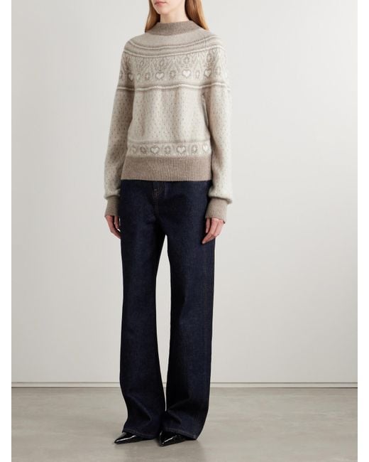 Khaite Natural Guy Fair Isle Cashmere Sweater