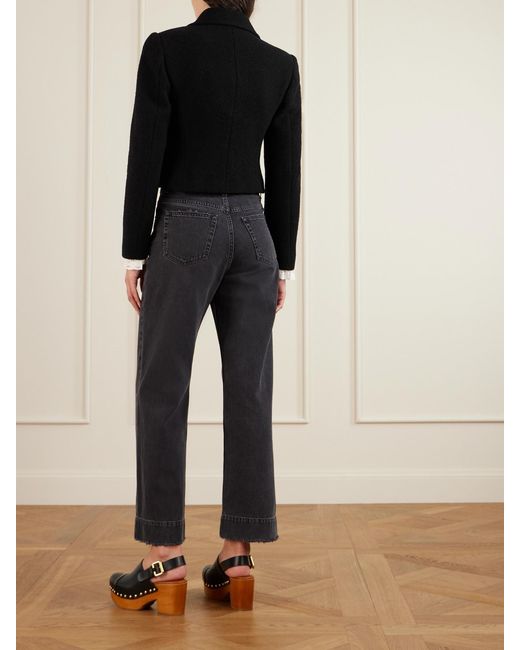 Chloé Black Double-Breasted Wool-Blend Jacket