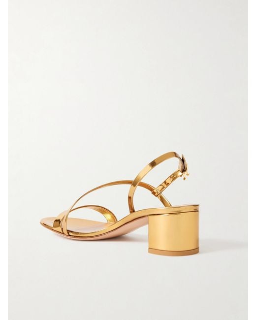 Gianvito Rossi Natural Betsey 45 Metallic Leather Sandals
