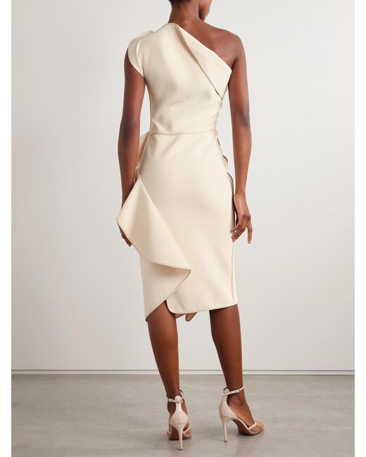 Maticevski Natural Rhythm Strapless Ruffled Crepe Midi Dress
