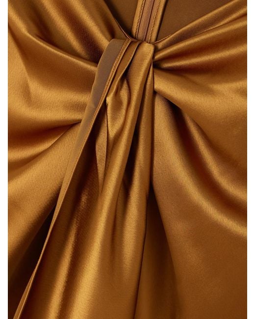 Galvan Natural De Lovie Asymmetric Satin Maxi Skirt