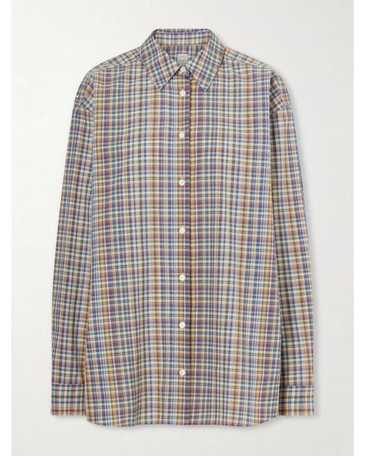Totême Gray Checked Cotton Shirt