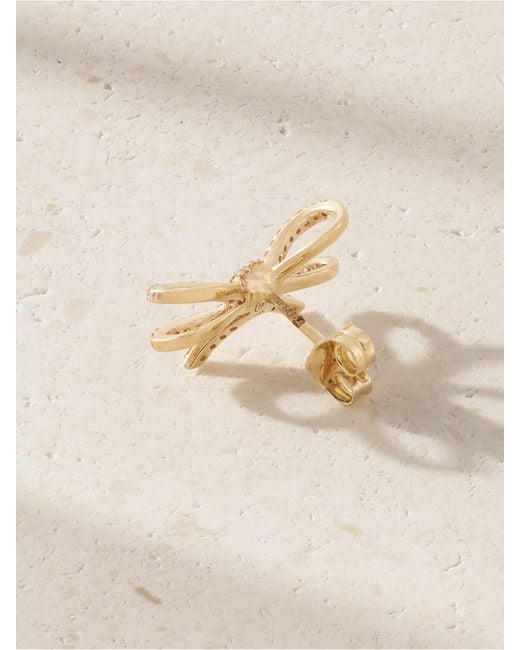 Sydney Evan Natural Double Bow 14-Karat Diamond Single Earring