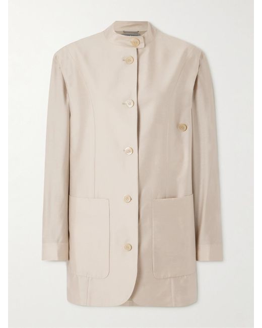 Our Legacy Natural Emporio Armani Pomposo Oversized-Jacke Aus Einer Tencel-Lyocell-Seidenmischung