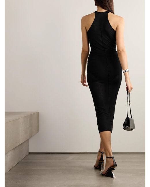 スカート RICK OWENS Ribbed dress Rick Owens Ribbed One Shoulder Midi Dress in Teal | FWRD