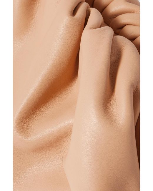 Bottega Veneta Natural Pouch Small Gathered Leather Clutch