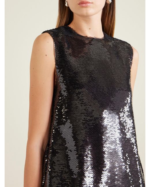 Esse Studios Black Luminessa Sequined Satin Top