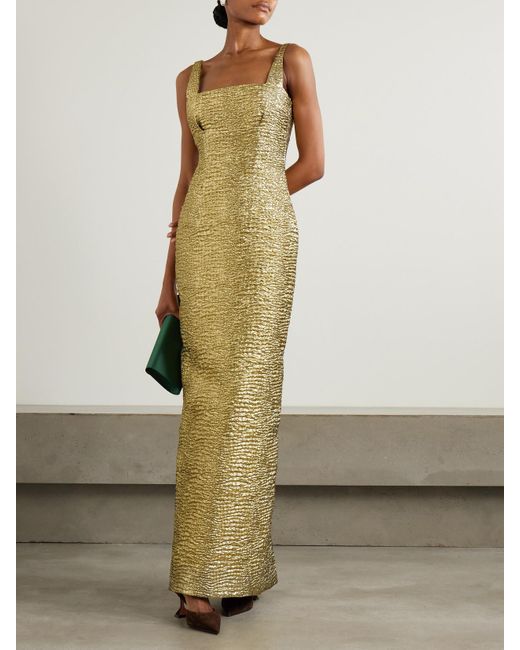 Emilia Wickstead Micheline Metallic Seersucker Gown