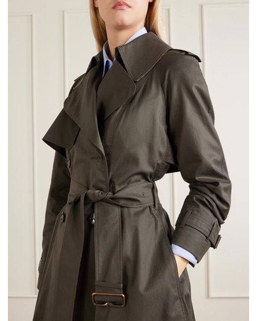 Burberry Gray Pembury Belted Cotton-Gabardine Trench Coat