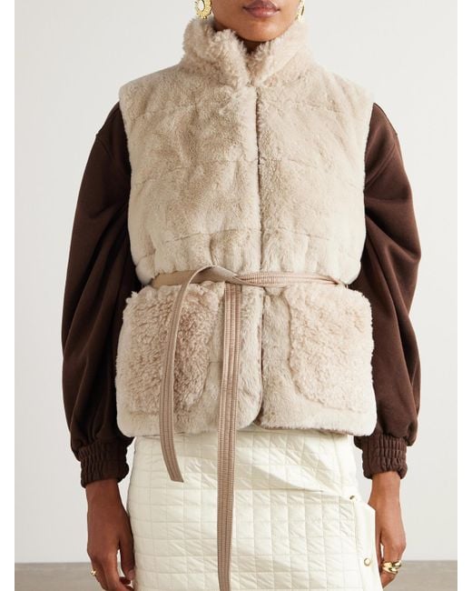 Moncler Natural Joui Belted Plush Down Gilet