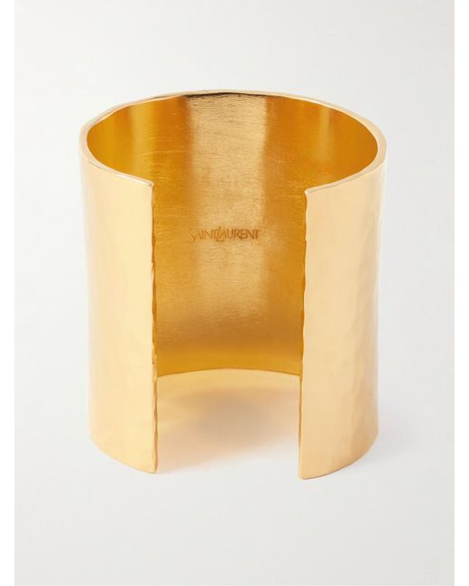 Saint Laurent Metallic Cassandre-Tone Cuff