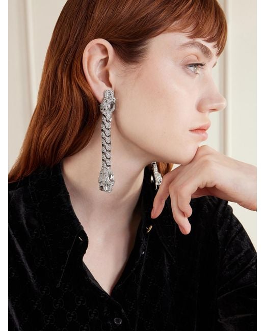 Gucci Natural Dionysus-Tone And Crystal Earrings