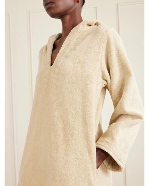 Lisa Marie Fernandez Natural Hooded Cotton-Terry Tunic
