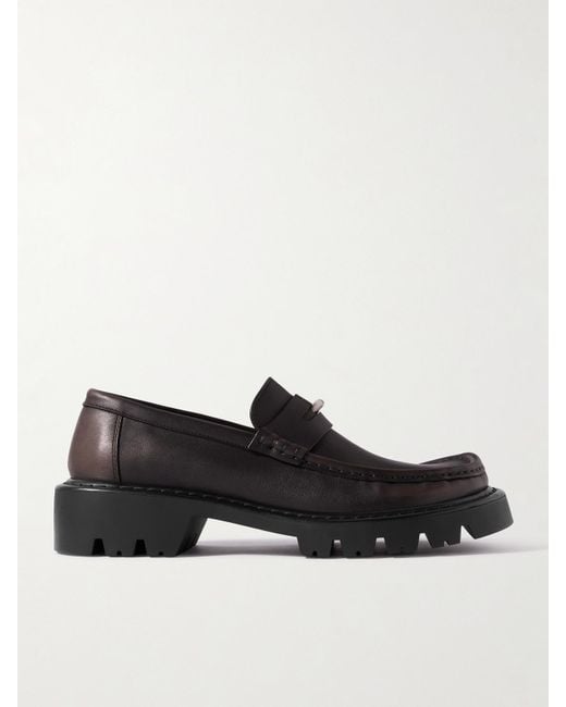 Loewe Black Sierra Leather Loafers