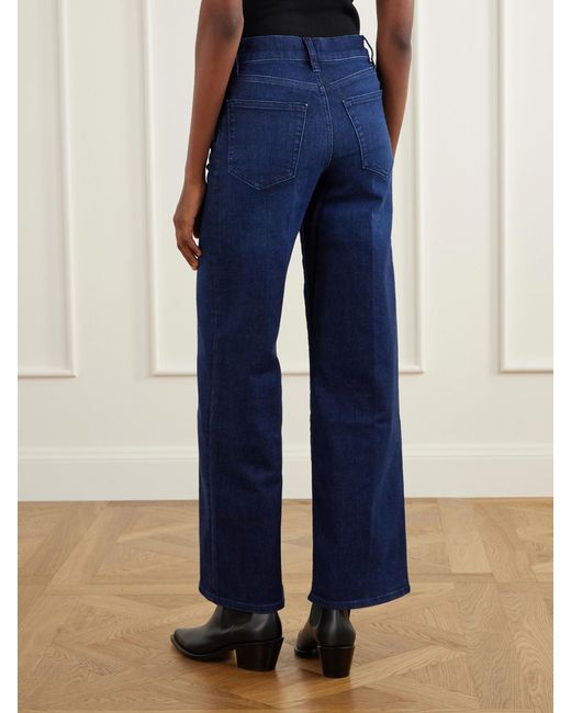 FRAME Blue Le Slim Palazzo High-Rise Wide-Leg Jeans