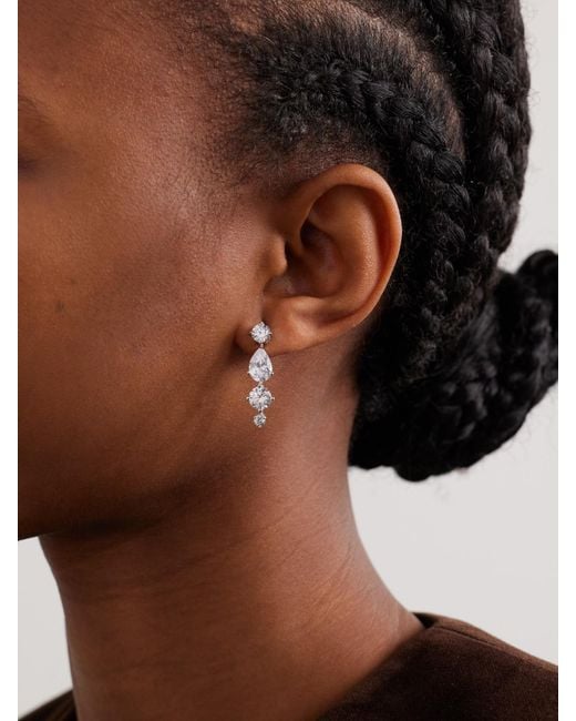 Completedworks White Rhodium-Plated Recycled Cubic Zirconia Earrings