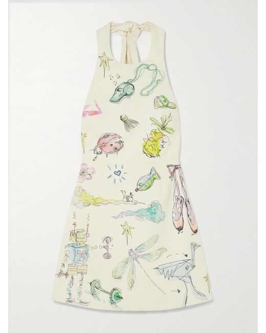 ALÉMAIS White Anouk Colantoni Court Minikleid Aus Biobaumwoll-Twill Mit Neckholder