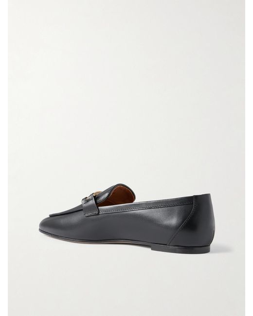 Tod's Black Loafers Aus Leder Mit Verzierung