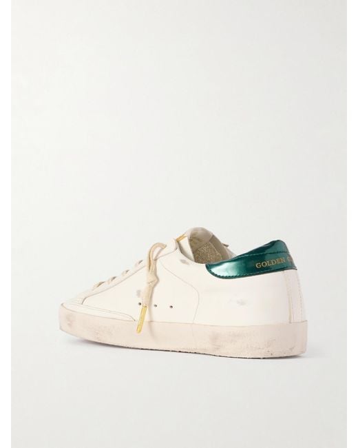 Golden Goose Deluxe Brand Natural Super-Star Distressed Leather Sneakers
