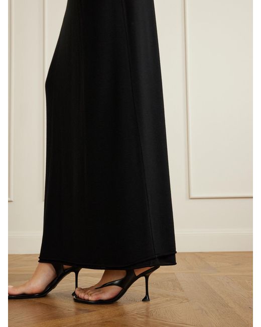 Colleen Allen Black Stretch Tencel Modal, Silk And Cashmere-Blend Maxi Skirt
