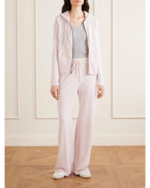 James Perse Pink Vintage French Cotton-Terry Hoodie
