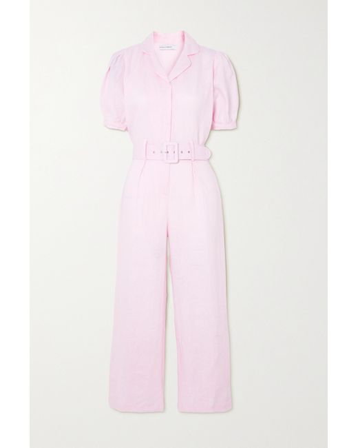 Frederikke Belted Linen Jumpsuit 