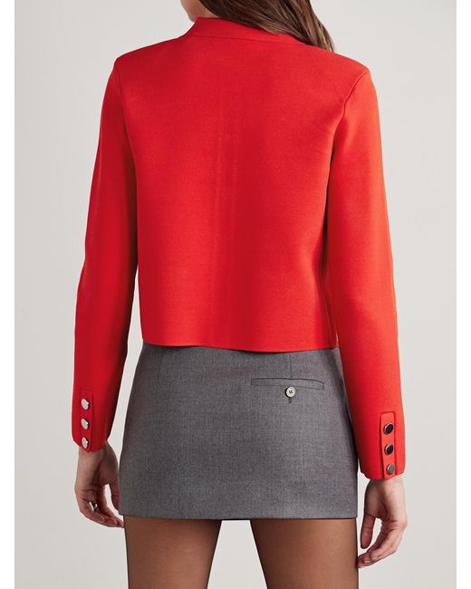 Veronica Beard Red Katia Knitted Jacket