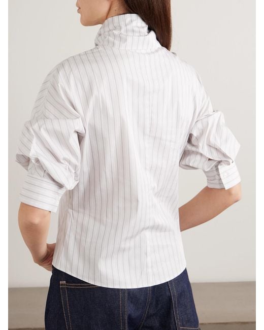 Kallmeyer White Lilette Striped Cotton-Poplin Shirt