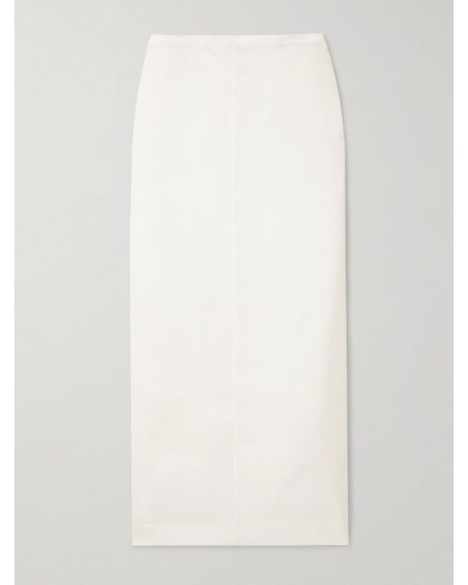 Khaite White Lalisa Silk-Organza Maxi Skirt