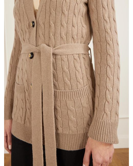 Valentino Garavani Natural Cable-Knit Cashmere Cardigan