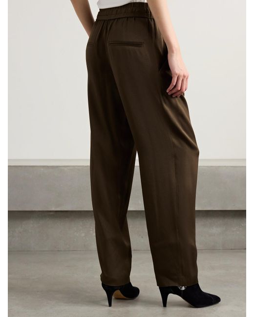 Isabel Marant Brown Kendry Hose Mit Geradem Bein Aus Glänzendem Crêpe