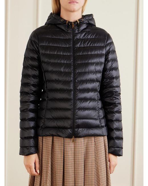 Moncler Black Igelhood Hooded Quilted Shell Down Jacket